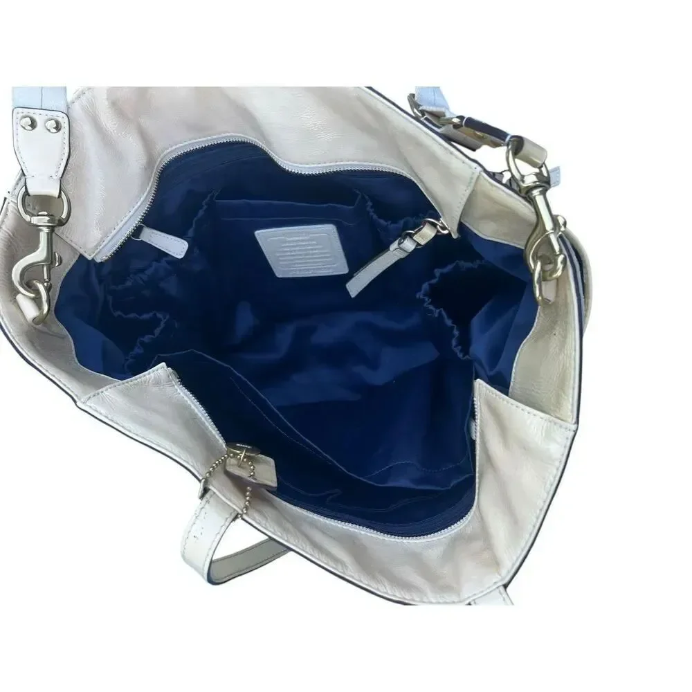COACH baby Bag pale yellow Patent Leather Signature Travel Tote Baby vintage